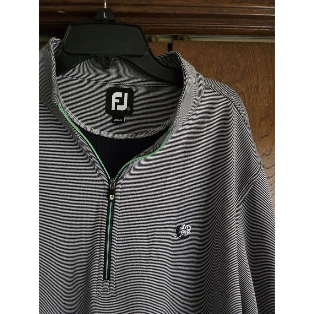 FootJoy Striped Quarter-Zip Pullover L